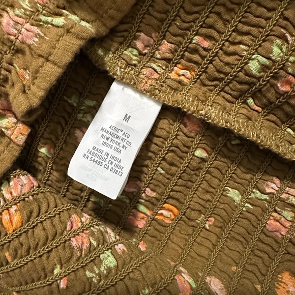 Aerie Floral Puff Sleeve Blouse in Brown - Picture 5 of 5